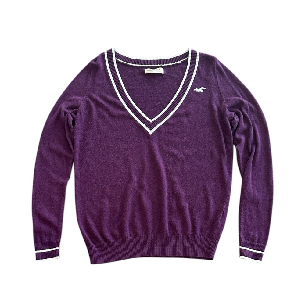 Hollister‎ Vintage Y2K V-Neck Pullover Spring Sweater Tennis Preppy Size Medium